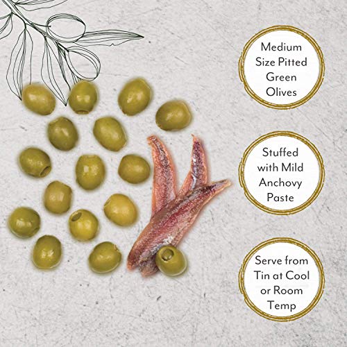 Roland Foods Manzanilla Olives Stuffed with Anchovies, Specialty