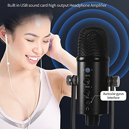 USB Microphone for PC MAC and iPhone Android Phones with Reverb and
