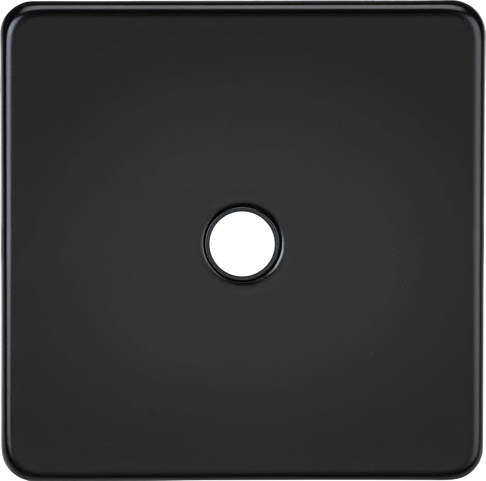 Knightsbridge 20A Flex Outlet Plate Matt Black Screwless Low Profile Metal