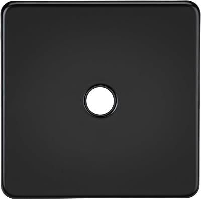 Knightsbridge 20A Flex Outlet Plate Matt Black Screwless Low Profile Metal