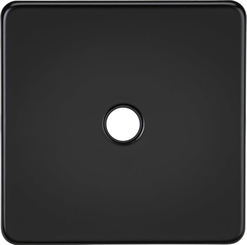 Knightsbridge 20A Flex Outlet Plate Matt Black Screwless Low Profile Metal