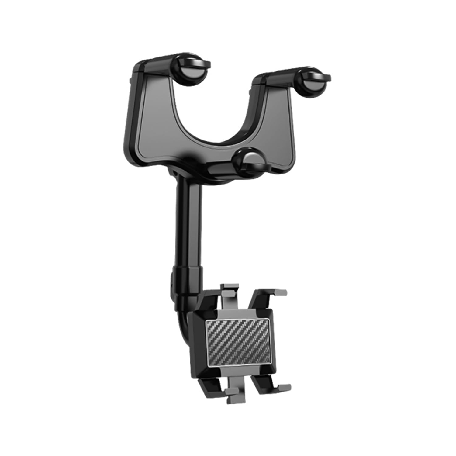 BEIBXHQQ 1 Piece Multifunctional Car Mobile Phone Holder, Telescopic Rotatable Rearview Mirror Holder (Black)