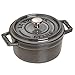 Staub Cast Iron 0.25-qt Mini Round Cocotte - Graphite Grey, Made in France