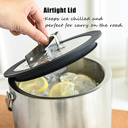 Rorence Stainless Steel Ice Bucket 3 Quart DoubleWall Insulated