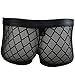YiZYiF Men's Sexy Mesh Sheer Boxer Briefs Underwear Black Trunks Underpants Large