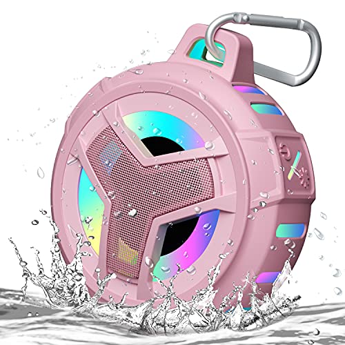 EBODA Bluetooth Shower Speaker, IP67 Waterproof Portable Wireless Small Speakers, Floating, 24H Playtime for Home, Beach, Pool, Kayak, Hiking, Boat Accessories, Gifts for Women, Girls - Pink