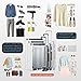 Coolife Luggage Suitcase PC+ABS with TSA Lock Spinner Carry on Hardshell Lightweight 20in 24in 28in (grey, L(28IN))