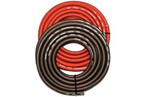 PAKA HAND TOOLS Real 1/0 Gauge Wire RED/Black, Amplifier Power/Ground Amp Wire (10 FEET Black+10 FEET RED)