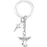 MUCOOS Angel Keychain Lucky Keychains with Four-Pointed Star Charm for Birthdays Memorial Keychain Funeral Favors Gift for Loved Ones