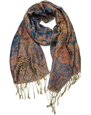 Reversible Paisley Pashmina Shawl Wrap Elegant Colors