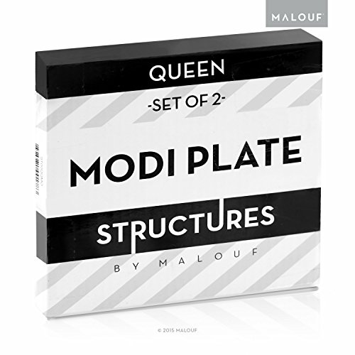 MALOUF STRUCTURES Queen Bed Frame Headboard Bracket Modification Plate Modi, Set of 2, Black