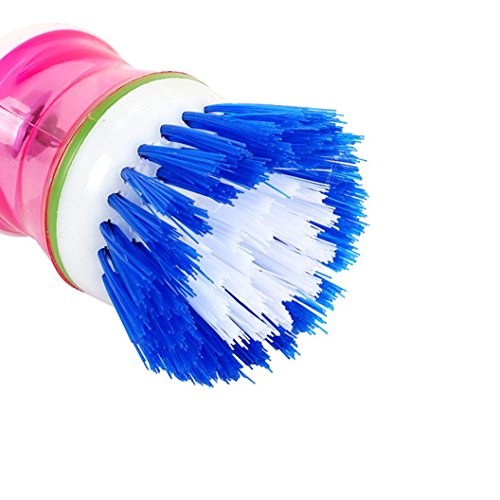 Ankola Sponge Brush,1 PCS Easy Use Palm Scrubber Wash Clean Tool Holder Soap Dispenser Brush Dish Washer (2.82.80.2'', Random) - Thumbnail 4
