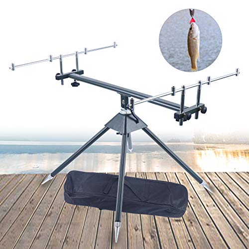 Fishing Equipment Aluminium Angelhalter Rutenständer Rutenauflagen Rutenhalter Angeln Mit Teleskopfüßen Für 4 Ruten… – Bild 3