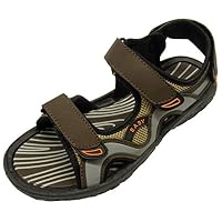 Easy USA Mens Sandal- Brown/Grey- 9