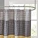 Madison Park Amherst Bathroom Shower Curtain Faux Silk Pieced Striped Modern Microfiber Bath Curtains, 72x72 Inches, Yellow
