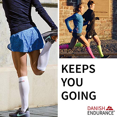 DANISH ENDURANCE Graduated Compression Socks (Solid Black 1 Pair, US Women 8-10 // US Men 6.5-8.5)