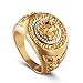 AUMRET Stainless Steel Hip Hop Ring Lion Ring Men Titanium Steel Ring