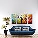 Wieco Art Lucky Tree 3 Piece Modern Stretched and Framed Flowers Artwork 100% Hand Painted Abstract Floral Oil Painting on Canvas Wall Art Ready to Hang for Living Room Bedroom Home Decorations