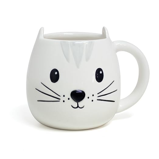 Balvi Mug Kitty Taza en Forma de Cabeza de Gato Capacidad 400ml ...