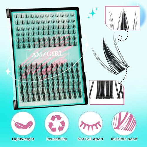 Manga Lash Clusters Kit 144PCS Fairy Eyelash Extension Kits with Lash Bond and Seal, Fake Eyelashes Clusters with Invisible Eyelash Band, Lash Glue Remover and Eyelash Applicator (8-18mm set)