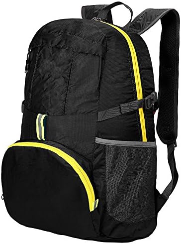 Cosway Unisex 35L Ultra Lightweight Large Hiking Camping Water Resistance Backpack Daypack for Outdoors Sports Travel (black)