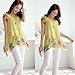 Anself Fashion Women Chiffon Blouse Floral Print Hollow Out Overlay Petal Sleeves Tops Black