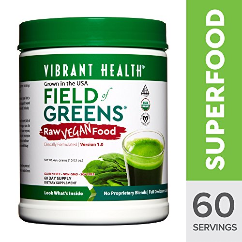 Vibrant Health - Field of Greens, Organic Raw Greens Superfood Juice Powder, 60 Servings (FFP)
