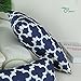 CaliTime Pack of 2 Soft Canvas Pillow Covers Cases for Couch Sofa Home Decor Modern Quatrefoil Accent Geometric 12 X 20 Inches Navy Blue