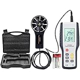 ERAY Digital Handheld Anemometer Wind Speed Gauge Air Velocity Flow Volume Meter with Backlight LCD Display, Suitcase and Battery Included