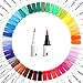 Bianyo Watercolor Marker Set - Brush & Super Fine Tip - Colored Fineliner Pen For Scrapbooking, Coloring, Drawing, DIY, Set of 48