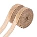 Pangda 2 Rolls Natural Burlap Fabric Ribbon Wedding Events DIY Craft Brown Rustic Ribbon for Floral Garland Scrapbook Wrapping Home Decor, 10 Meters Each Roll