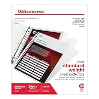 Office Depot Standard Weight Sheet Protectors, 8 1/2in. x 11in, Clear, Pack of 200, OD491694