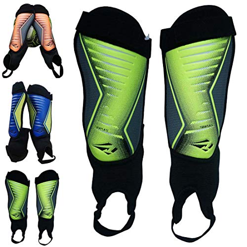 Rawxy Football Soccer Shin Guards with Exceptional Flexible Soft Light Weight - Great for Boys Girls Junior Youth(Neo Lemon, S&M) - Thumbnail 7