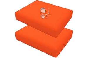 Waterproof Outdoor Seat Cushion Covers with Zipper Replacement Patio Sofa Pads Slipcovers Soft Washable Furniture Protectors 