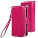 E LV Case for Galaxy S7 Case 2IN1 (CASE Cum Purse) PU Leather flip Wallet Bag Pouch Case Cover for Samsung Galaxy S7 - [HOT Pink]