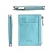 MEKU RFID Blocking Leather Card Holder Men Slim Card Cover Thin Card Case with 8 Card Slots + Zipper Pocket For Cash Blue