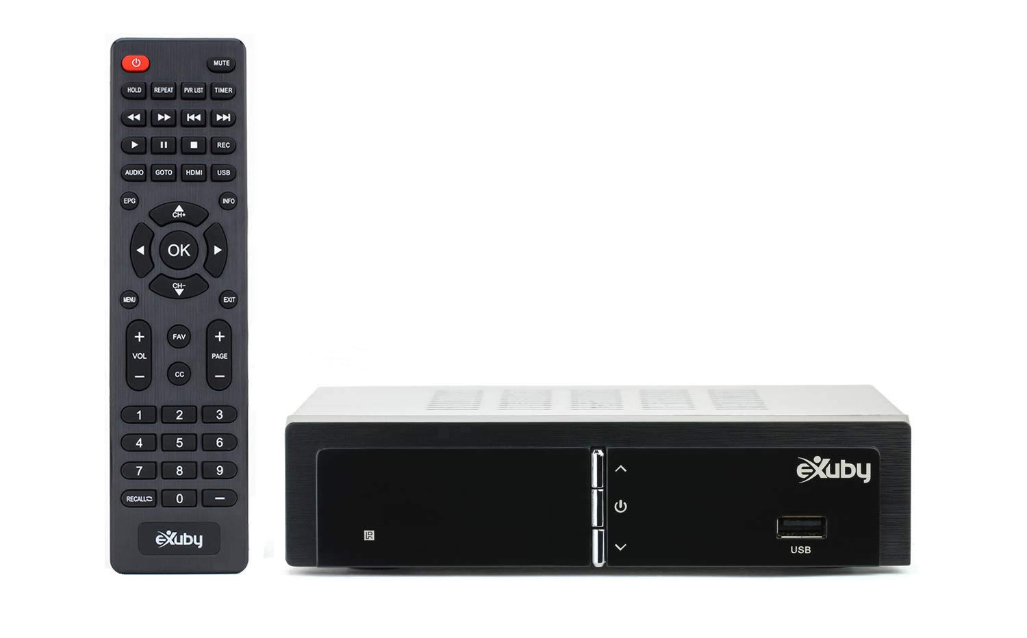 eXuby Digital Converter Box for TV for Recording and Viewing Full HD Digital Channels Free (Instant or Scheduled Recording, 1080P HDTV, HDMI Output, 7 Day Program Guide &amp; LCD Screen) with RCA Cable