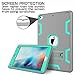 KAKA iPad 9.7 2018 Case,iPad 2018 Case,iPad 9.7 Case -[Heavy Duty]Three Layer Hybrid Shockproof High Impact Resistant Full-Body Protective Case With Kickstand for iPad 9.7 2017/2018 Model,Grey Green