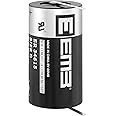 EEMB ER34615 Nonrechargeable 3.6V Lithium Battery with Tabs Li-SOCL₂ D Size 19000 mAh High Capacity UL Certified Single-Use 3.6V Lithium Thionyl Chloride Battery DO NOT Charge Battery