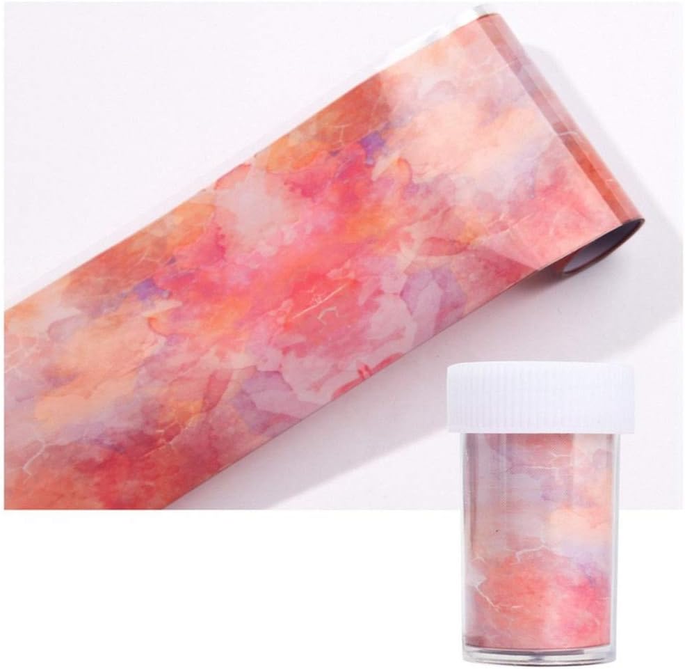 Holographic Nail Foils,Women Beauty 3D Decor Colorful Marble Holographic Nail Art Sticker Nail Transfer Foil Nail Decal Starry Sky(WY106)