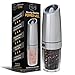 Gravity Electric Salt Pepper Grinder - Automatic Battery Powered, Adjustable Grind Coarseness, Blue LED Light, Great Mother’s Day Gift, Premium Quality Electronic Black Pepper Mill (Stainless Steel)