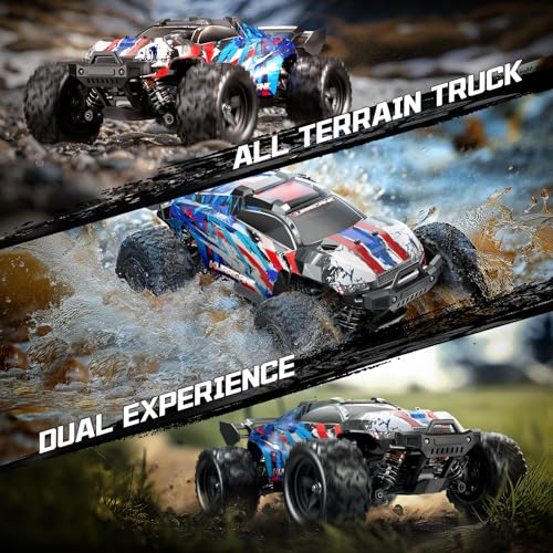 RC Cars 1:18 Entry-Level RC Car for Adults & Boys, All-Metal drivetrain 4x4 Off-Road RC Racing Truck High Speed 40 km/h, with 2 Rechargeable 1200 mAh Batteries,Fast Remote Control Car for Adults