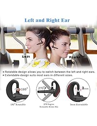 Auriculares Bluetooth, manos libres inalámbrico auricular V4.1 con micrófono y llave de silencio para negocios oficina llamada de conducción, soporte Siri  Cortana Voice Assistant