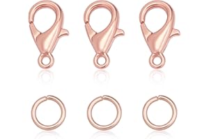 CRAFTYMELODY 100Pcs Alloy Lobster Claw Clasps with 200Pcs 304 Stainless Steel Open Jump Rings Jewelry Making Findings Kits Co