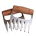Hulless Metal Meat Claws, Stainless Steel Meat Forks with Wooden Handle, Best Meat Claws for Shredding, Pulling, Handing, Lifting & Serving Pork, Turkey, Chicken, Brisket (2pcs, BPA Free)