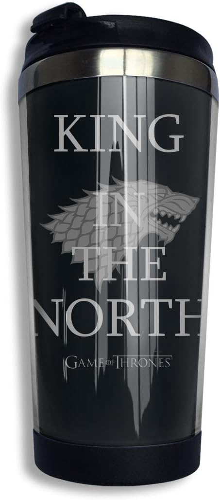 dfjdfjjgfhd King in The North Game of Throne Custom Coffee Cups with Lids 14 OZ Morning Tea Cup Travel Tumbler Mug