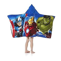 See Marvel Comics Avengers Kids Hooded Towel Wrap for Bath, Pool or Beach Details