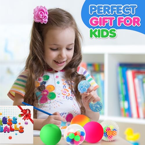 6 Set Squishy Sensory Stress Squeezing Balls forAdults: Best Calming Tool to Relieve Anxiety, Vent Mood and Improve Focus, Easter Basket Stuffers for Kids, Goodie Bag Stuffers