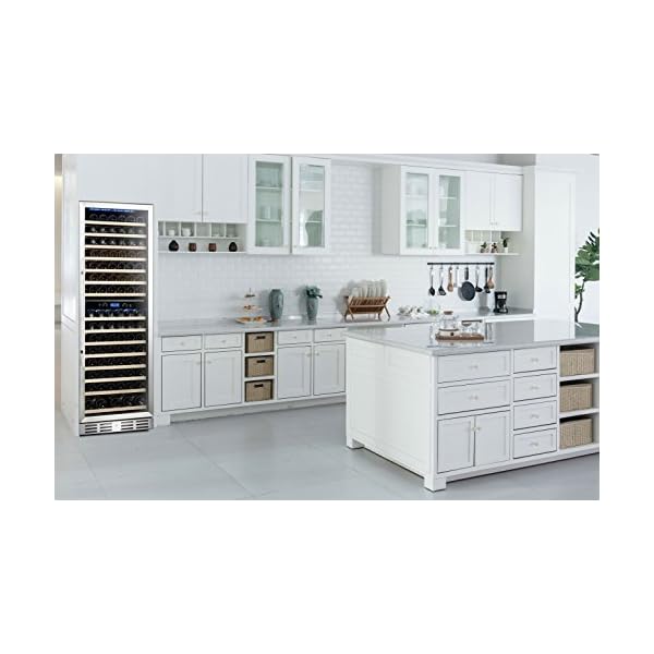 Kalamera-157-Bottle-Freestanding-Wine-Refrigerator-Stainless-Steel-triple-layered-Tempered-Glass-Door-Electronic-One-Touch-Control-with-LED-Display