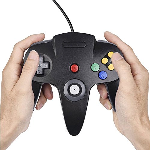 Diswoe Classic N64 Controller Wired Controllers for PC and Mac (Black) - Thumbnail 3
